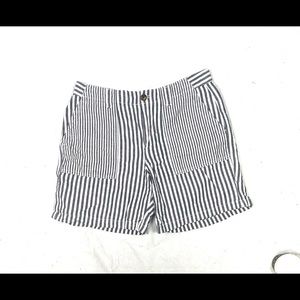 Gap Girlfriend Striped Chino Shorts Women’s Size 6 Soft Linen Cotton Blend